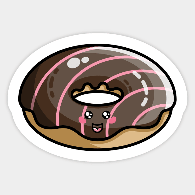 Kawaii Cute Chocolate Donut Sticker by freeves